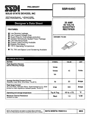 SSR1645C Datasheet PDF Solid State Devices, Inc.