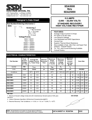 SDA10000S Datasheet PDF Solid State Devices, Inc.