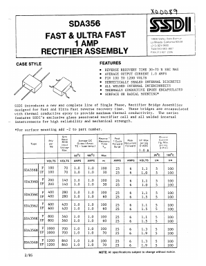 SDA356 Datasheet PDF Solid State Devices, Inc.