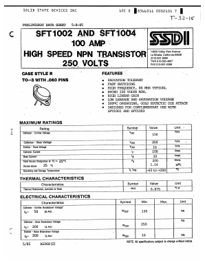 SFT1018 Datasheet PDF Solid State Devices, Inc.