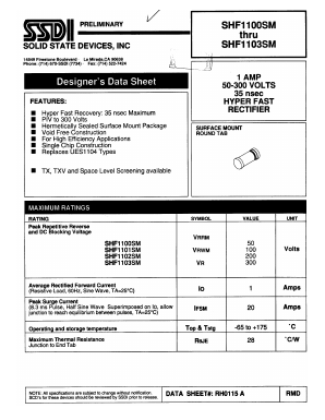 SHF1101SM Datasheet PDF Solid State Devices, Inc.