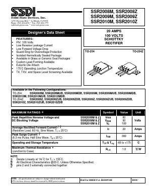 SSR2010MDB Datasheet PDF Solid State Devices, Inc.