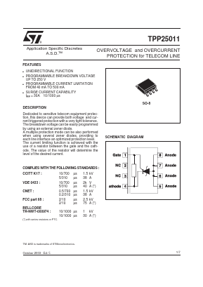 TPP25011 Datasheet PDF STMicroelectronics