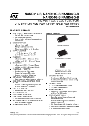 NAND512W4B2BZC6 Datasheet PDF STMicroelectronics