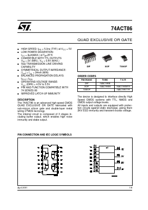 74ACT86M Datasheet PDF STMicroelectronics