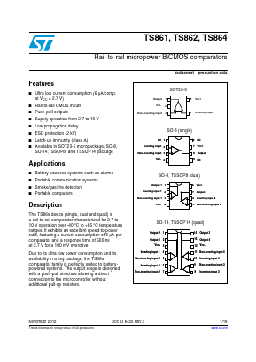 TS861AILT Datasheet PDF STMicroelectronics
