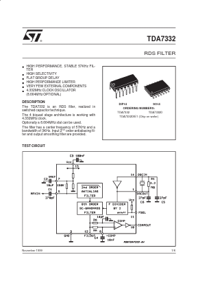 TDA7332 Datasheet PDF STMicroelectronics