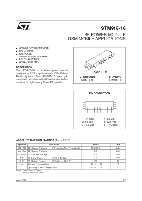STM915-16 Datasheet PDF STMicroelectronics