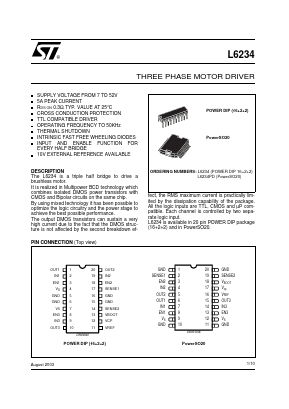 L6234 Datasheet PDF STMicroelectronics