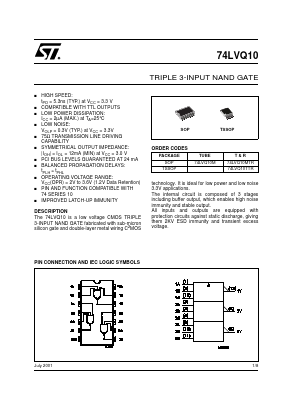 74LVQ10M Datasheet PDF STMicroelectronics