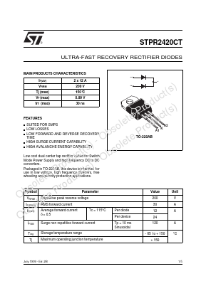 STPR2420 Datasheet PDF STMicroelectronics