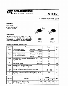 X4003MF Datasheet PDF STMicroelectronics
