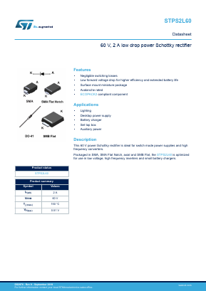 STPS2L60A Datasheet PDF STMicroelectronics