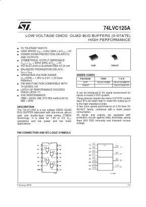 74LVC125AM Datasheet PDF STMicroelectronics