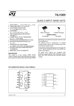 74LVQ00M Datasheet PDF STMicroelectronics