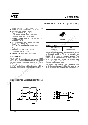 74V2T126 Datasheet PDF STMicroelectronics
