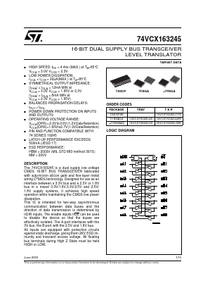 74VCX163245 Datasheet PDF STMicroelectronics