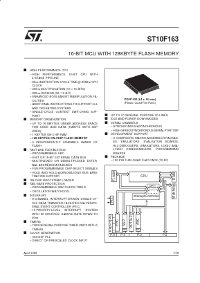ST10F163BT1 Datasheet PDF STMicroelectronics