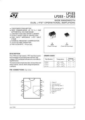 LF353 Datasheet PDF STMicroelectronics