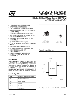 ST24LC21BM6 Datasheet PDF STMicroelectronics