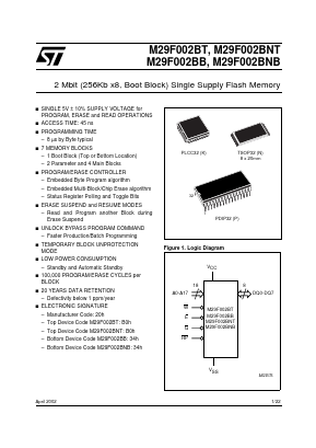 M29F002BB90P6 Datasheet PDF STMicroelectronics