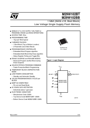 M29W102BT90N6T Datasheet PDF STMicroelectronics