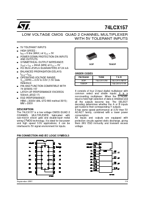 74LCX157 Datasheet PDF STMicroelectronics