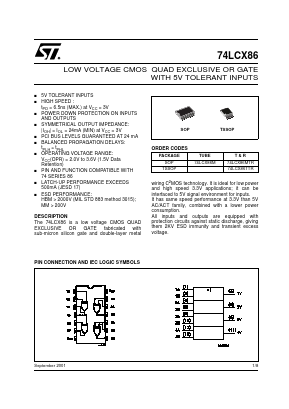 74LCX86 Datasheet PDF STMicroelectronics