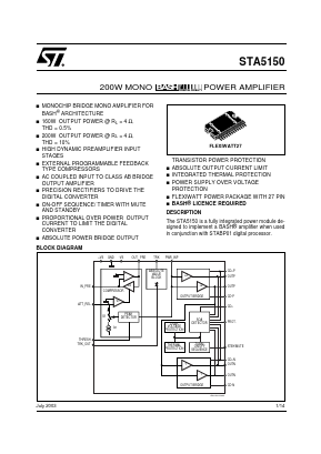 STA5150 Datasheet PDF STMicroelectronics