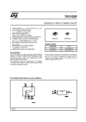 74V1G00 Datasheet PDF STMicroelectronics