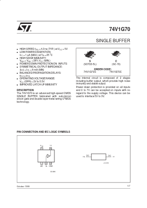 74V1G70S Datasheet PDF STMicroelectronics