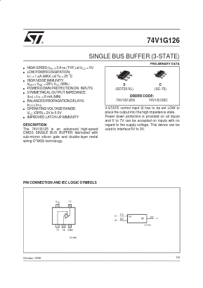 74V1G126C Datasheet PDF STMicroelectronics