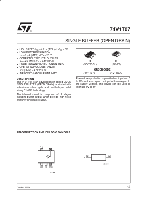 74V1T07S Datasheet PDF STMicroelectronics