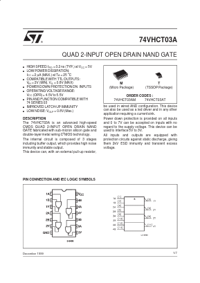 74VHCT03AT Datasheet PDF STMicroelectronics