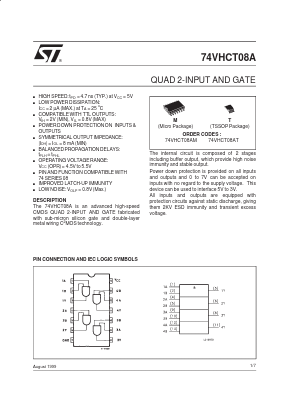 74VHCT08AT Datasheet PDF STMicroelectronics