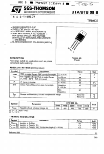BTA08-200B Datasheet PDF STMicroelectronics
