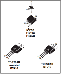 BTA16-800G Datasheet PDF STMicroelectronics