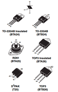 BTB26-800B Datasheet PDF STMicroelectronics
