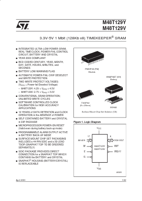 M48T129V-70PM1 Datasheet PDF STMicroelectronics