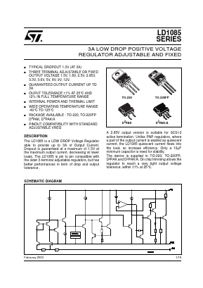 LD1085V120 Datasheet PDF STMicroelectronics