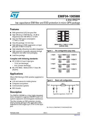 EMIF04-1005M8 Datasheet PDF STMicroelectronics