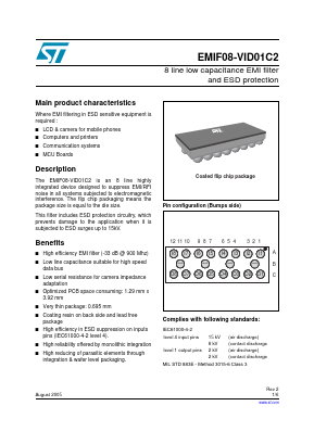 EMIF08-VID01C2 Datasheet PDF STMicroelectronics