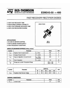 ESM243-500 Datasheet PDF STMicroelectronics