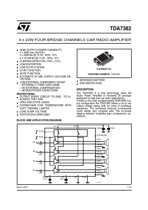 TDA7382 Datasheet PDF STMicroelectronics