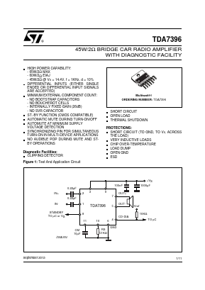 TDA7396 Datasheet PDF STMicroelectronics