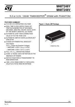 M48T248V-70PM1 Datasheet PDF STMicroelectronics