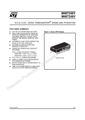 M48T248Y-85PM1 Datasheet PDF STMicroelectronics