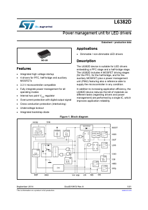 L6382DTR Datasheet PDF STMicroelectronics