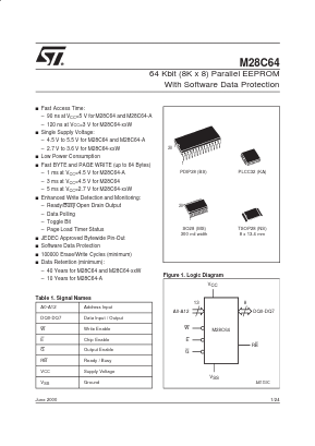 M28C64-20NS3 Datasheet PDF STMicroelectronics