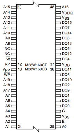 M28W160CB70ZB1 Datasheet PDF STMicroelectronics